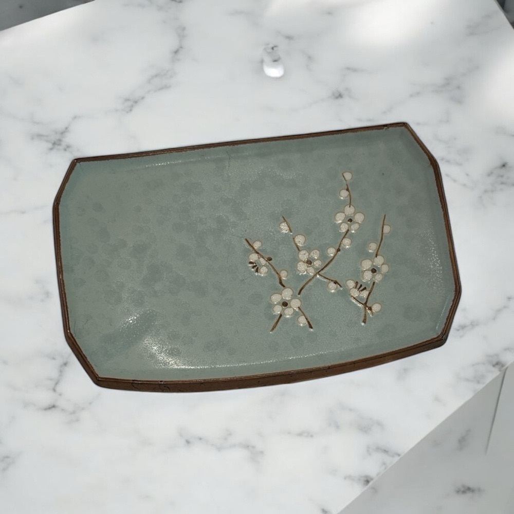 Elegant Rectangular Tray with Floral Design- JapanKafuh Spring Cherry Blossom